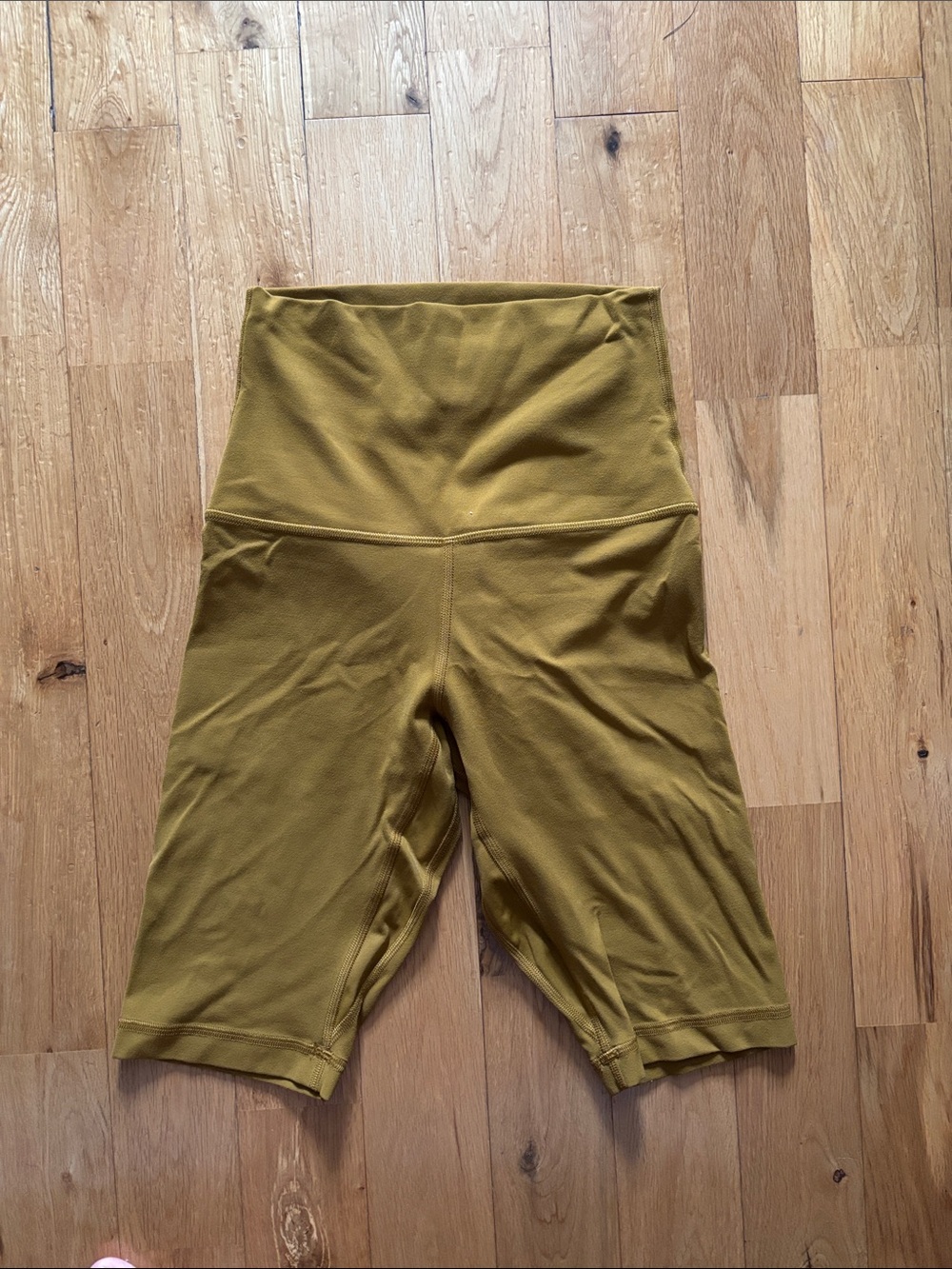 lululemon athletica High-Rise Biker Shorts in Mustard